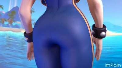 Chun-Li shaking her booty (Imflain)