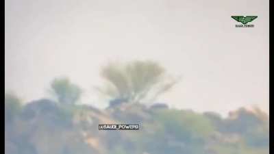 Saudi soldier uses a TOW to target a Houthi sniper position in yemen saada