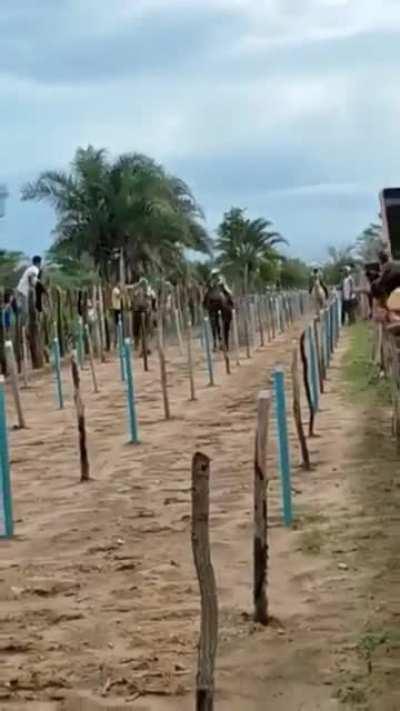WCGW running over a horse race track
