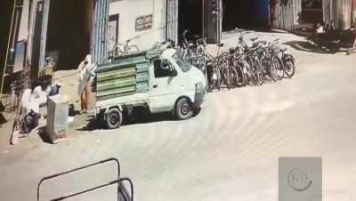 An old military shell suddenly exploded while moved onto a cargo vehicle in Laayoune city, Morocco