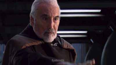 Anakin kicks Dooku too hard
