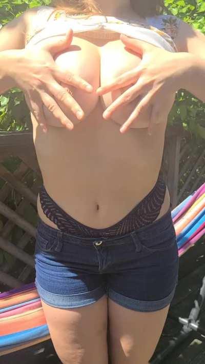 Did you know that my boobs don't need a bra... don't believe me? Here, I'll show you (18f)