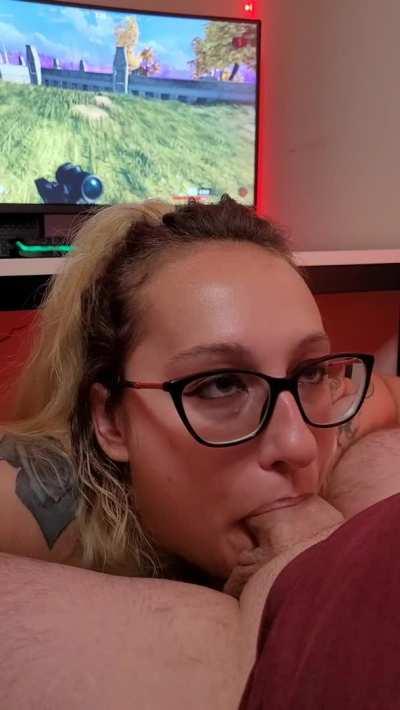 I'm his personal cheerleader. Who else wants to be blown while you play?