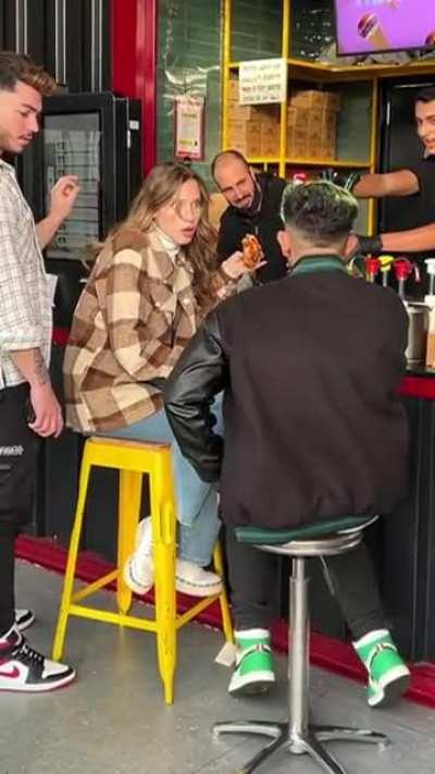 Bar patrons shocked by man's inappropriate activity, but luckily he goes away when they ignore him