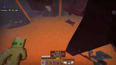 Clutch clip I captured earlier (It's hard to see but I equipped my elytra just as I fell off)