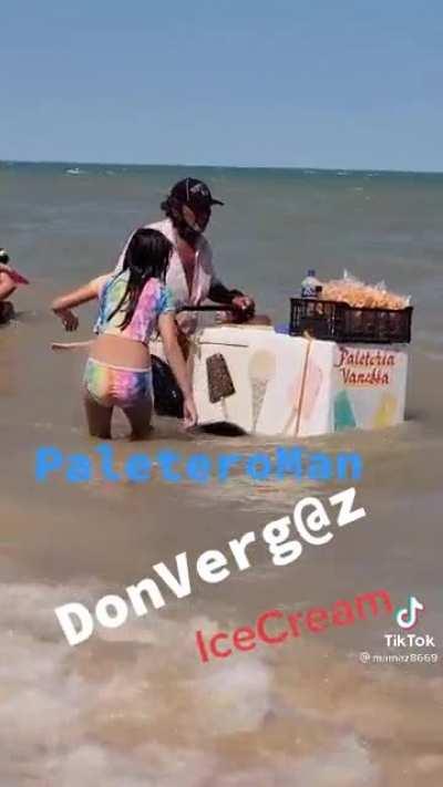 I guess it's easier than pushing the cart on the sand.