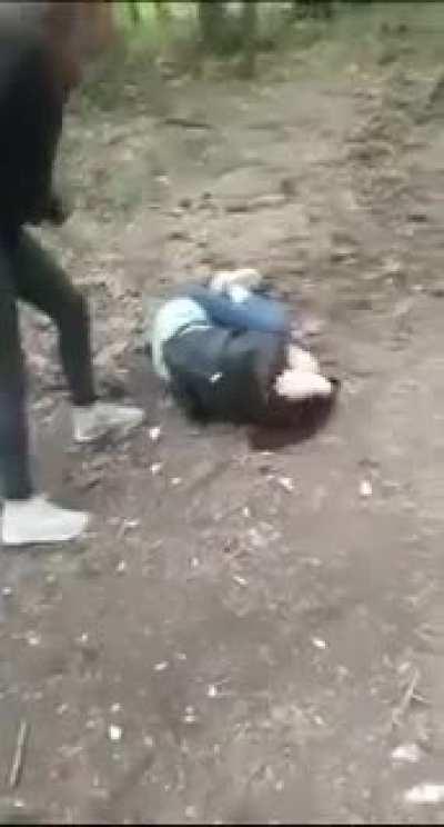 brutal soccer kick..