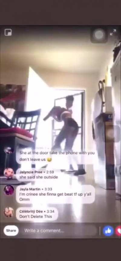 Tookies at the door, I’m going to fight her live on Facebook.