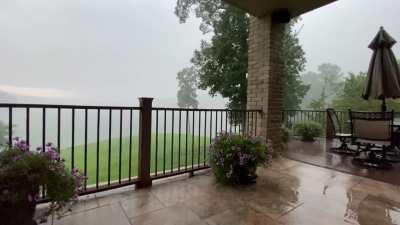 Enjoying a rainy afternoon on the back deck