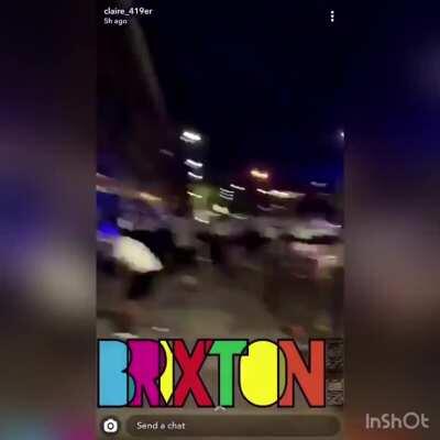 Last night Brixton descended into total chaos and anarchy: Police officers and their vehicles were attacked and eventually ran out of town..Claire appears to be having a field day.