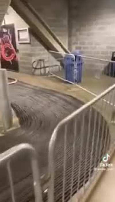 The organization of the cabling at a Rammstein concert