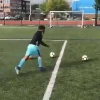 Dad promised son a PS5 if he can hit the crossbar three times