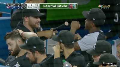 [Highlight] Tim Anderson throws punches at Liam Hendricks in the dugout. Hendricks looking dazed.