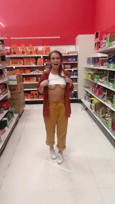 Tits out in Target