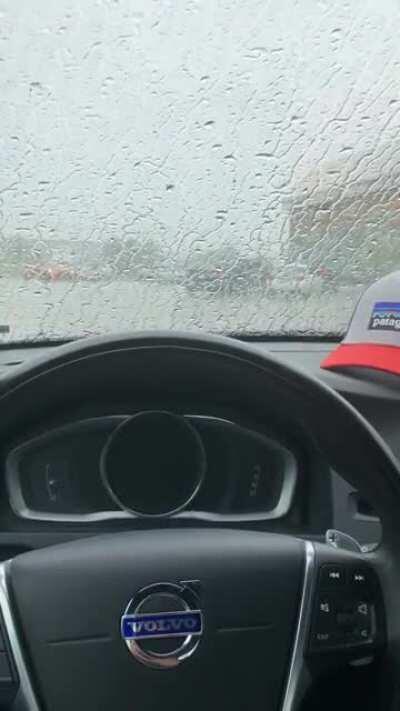 Hit a safety goal at work today, they gave us free personal pizzas for lunch and an extended break, and this is my view from the car. Good day.