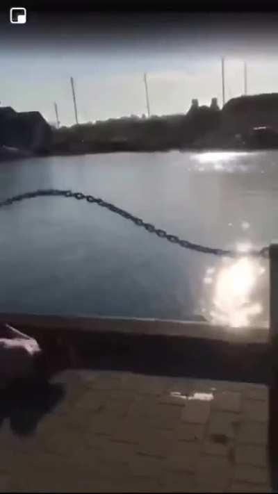 I can almost hear this guy hitting the curb.