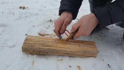 Fatwood is the Easiest Tinder for A Firesteel