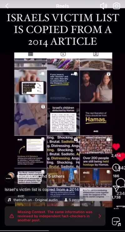 The list of names of Israeli children killed on 7th October is the same list from August 2014.