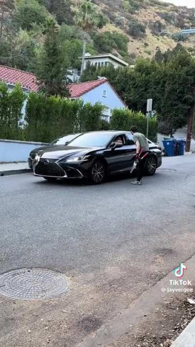 Random Car Driver vs a man who lives on a house on the street