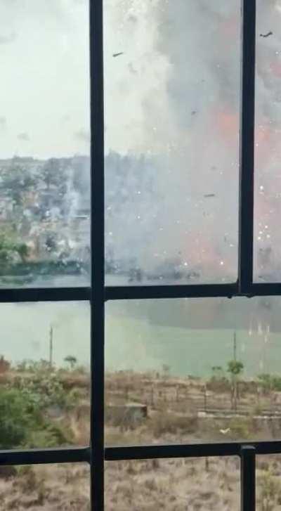 firework factory on fire in south Asia 
