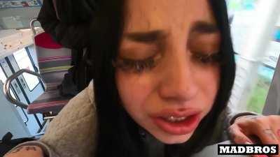 Latina girl getting fucked in a train