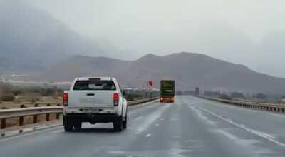 Gale Force Winds WC Blows Over Truck