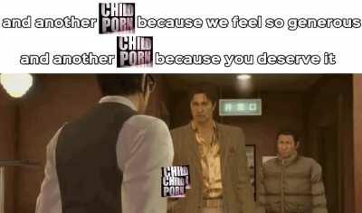 yakuza and another text because we feel so generous and another text because you deserve it stacking text on table