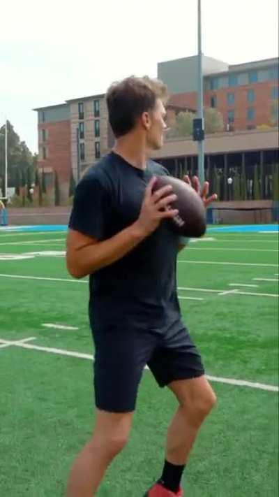 Tom Brady playing catch with himself