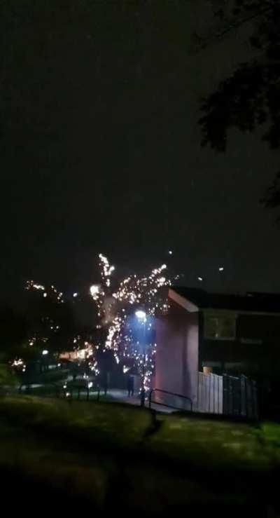 Mad firework fight in London finchley tonight