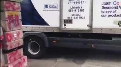 In Dublin, a massive truck crashed into the gates of the Russian embassy 3.7.22