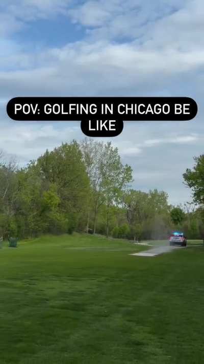 A golfer was struck by a car which drove onto Billy Caldwell Golf Course in Edgebrook on Monday.