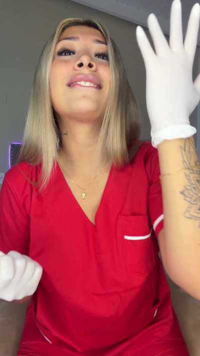 You wanna play with your nurse ass or nurse tits first?