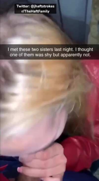 At first I thought one of these sisters was too shy to suck cock in public, I was wrong