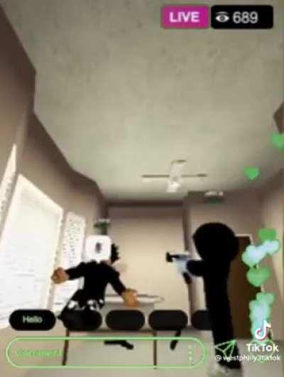 buddy got caught up on roblox live😭😭😭