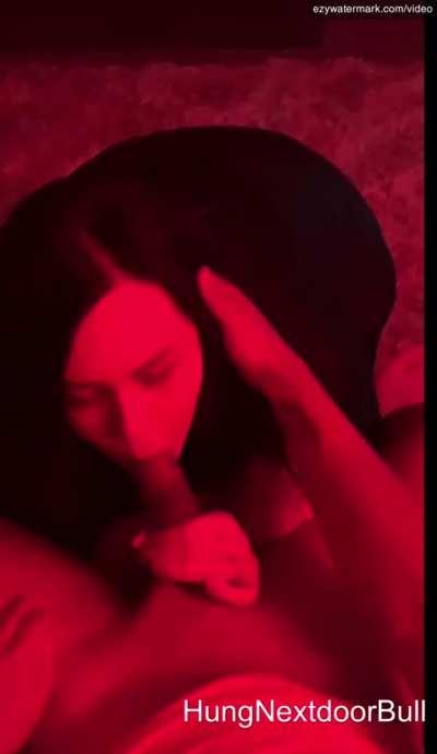 Her first time working another man's cock in front of the fiancé