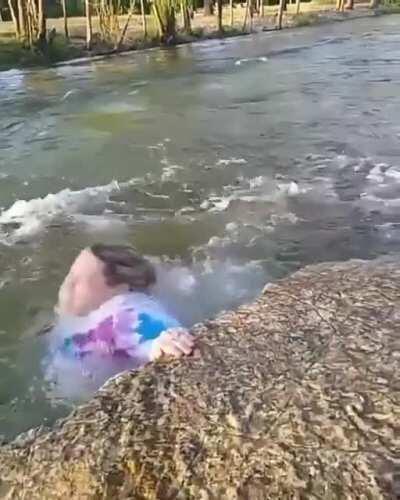 Clicking photos by the riverside