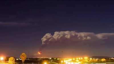 Etna at night