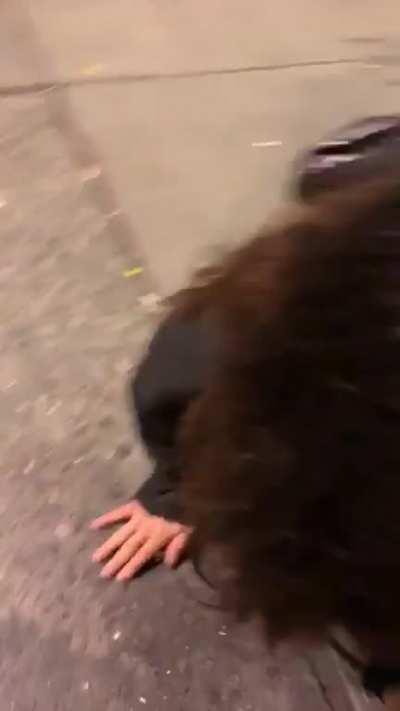 Woman struck by flashbang - Seattle