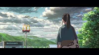 McDonald's x Suzume collab advertisment.