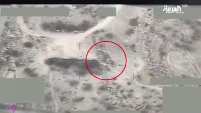 Targeting a Houthi mortar position in Yemen by the Saudi Air Force (date unknown)