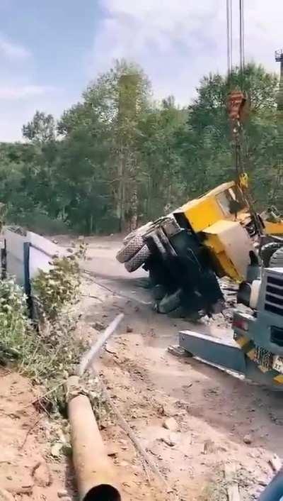 They saved a trunk that was on its side, And what happened?