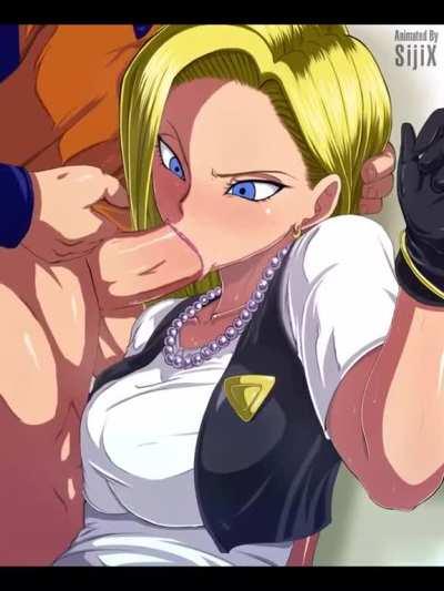 Krillin face fucks Android 18 until he cums (raburebo, sijix) [Dragon Ball]