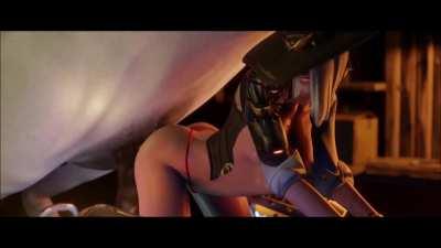 Ashe getting a nice deep pounding from her horse (thebartender)