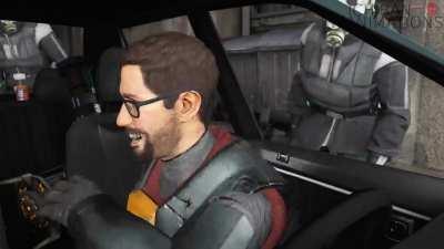 Gordon blastin' Hopes and Dreams in his car