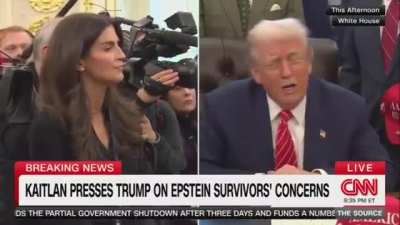 Respect for Kaitlan Collins, a top-drawer journalist. Remained cool while he started mouthing off because she dared ask him about Epstein