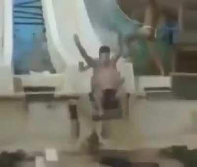 HMFT after we slide down a waterless waterpark slide