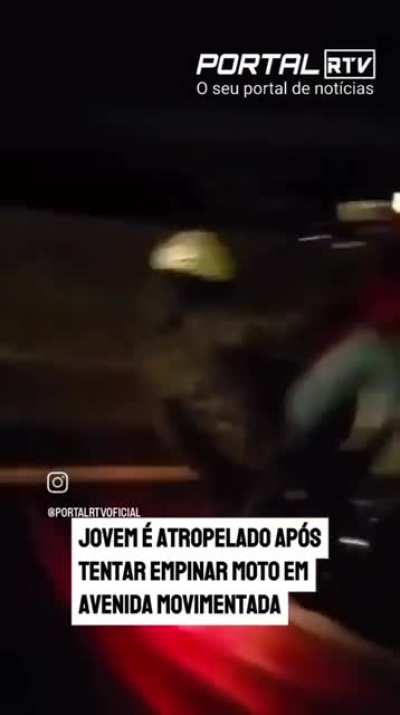 doing a wheelie in a highway