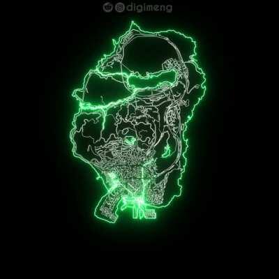 I made a neon Los Santos line art. [OC]