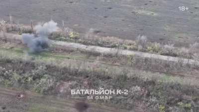 Archival footage of Russian assault group being destroyed by Ukrainian mortars/FPV