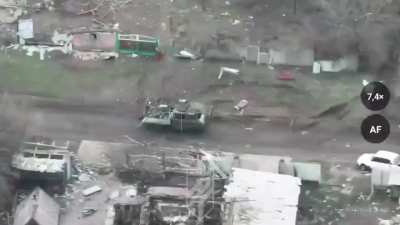 Drone footage of a Russian assault on the positions of the 